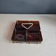 A serving tray for aperitifs in gold metal wire and amber glass - Vereco