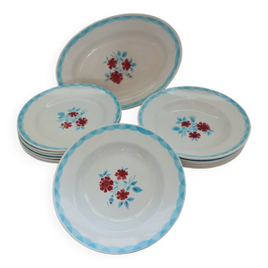 lot 12 assiettes et plat