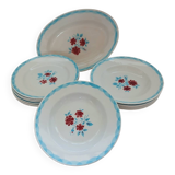 Lot 12 assiettes et plat Moulin des loups
