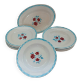 Lot of 12 Moulin des loups plates and dish