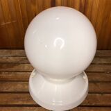 Old White Opaline Wall Lamp + Vintage Ceramic Support
