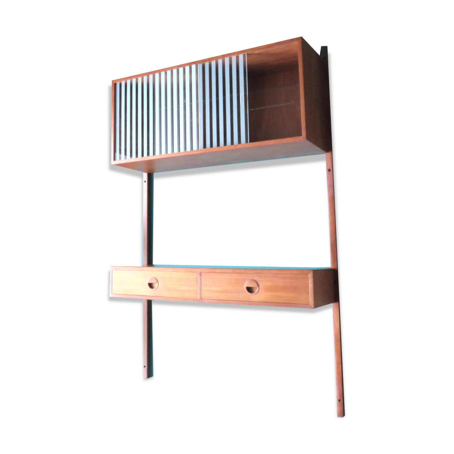 Library coffered suspended in teak, Denmark, 50 years