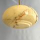 Art Deco Suspension with Beige Glass Shade and Twisted Stem - circa 1920-1930