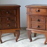 Pair of old walnut bedsides