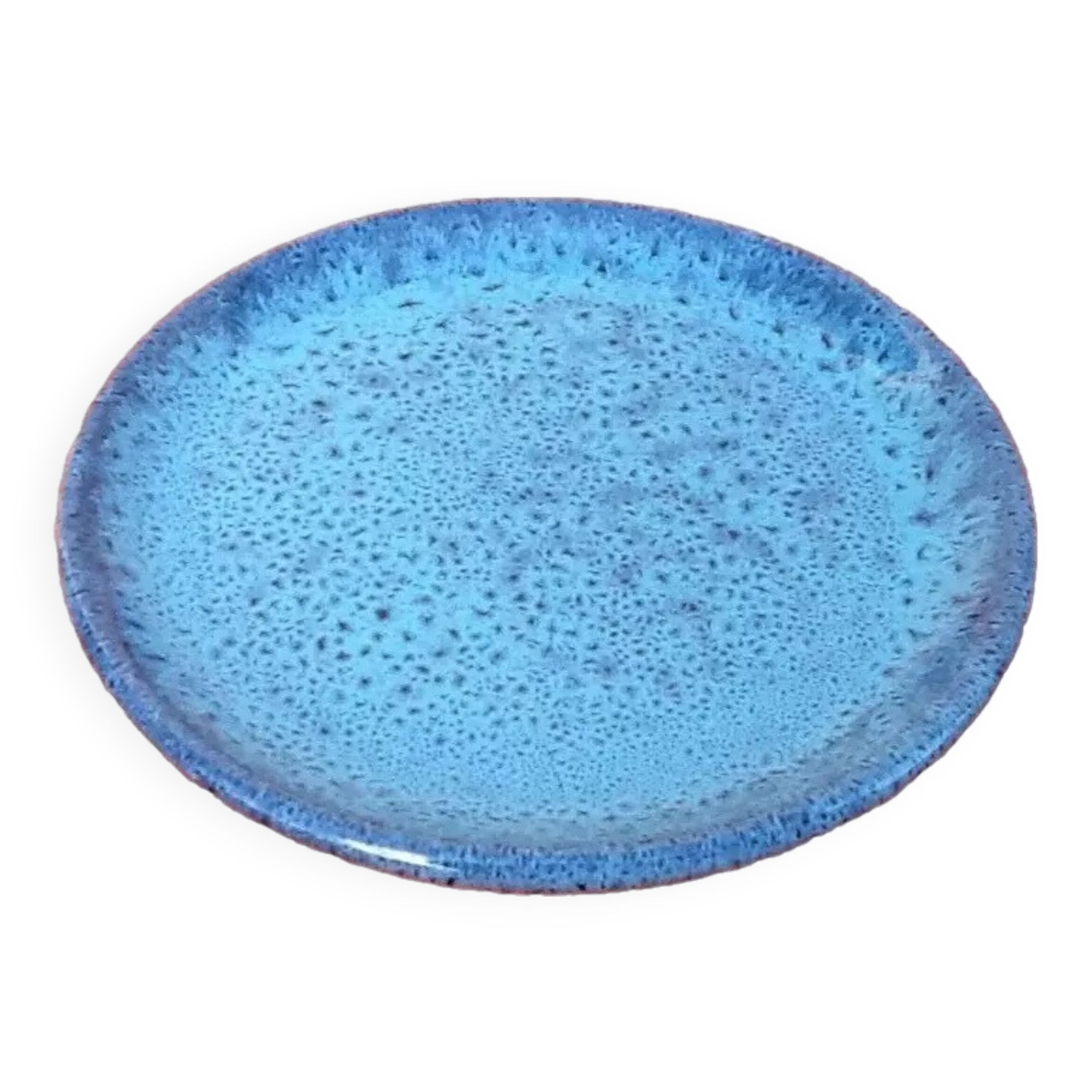 Presentation bowl enamelled ceramic, speckled navy blue