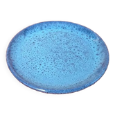Coupelle de présentation céramique émaillée, mouchetée bleu marin