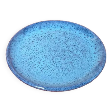 Presentation bowl enamelled ceramic, speckled navy blue