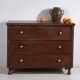 Antique solid pine chest of drawers – European rustic furniture with ceramic handles – circa 1900
