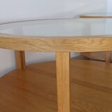 Round Tables with Glass Tops, Set of 3.