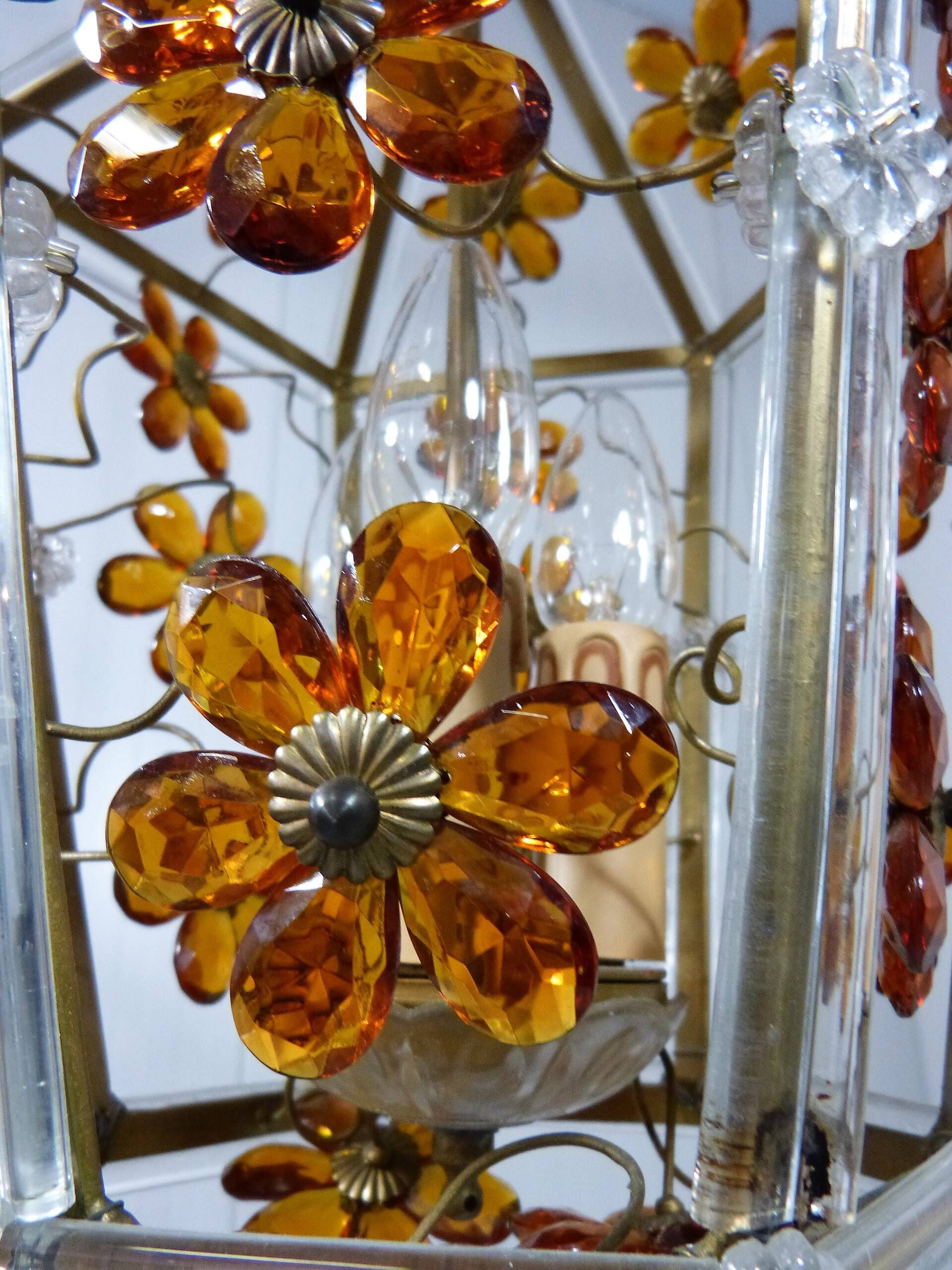 Glass flower hanging lamp 1950-60’s