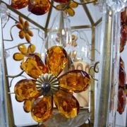 Suspension en verre en forme de fleur, années 1950-60