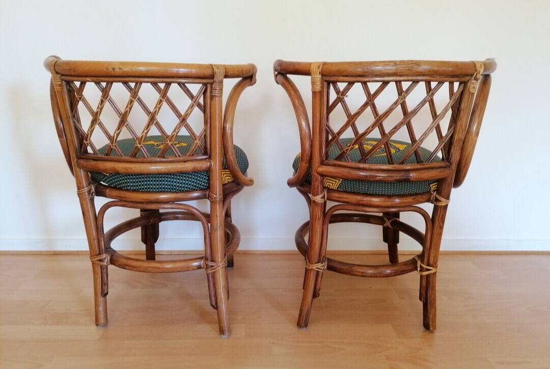 Salon de jardin en rotin console et deux fauteuils