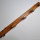 Vintage wall mounted coat rack in wood and metal, 4 hooks, 100 cm