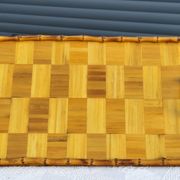 Vintage tray in "bamboo and marquetry"