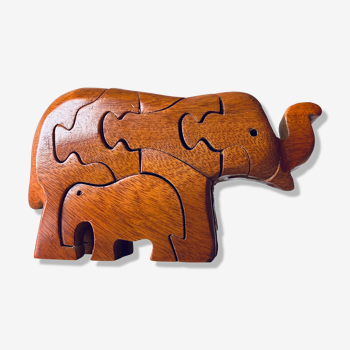 Wooden elephant puzzle
