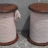 Pair of "bobbin" stools or end tables