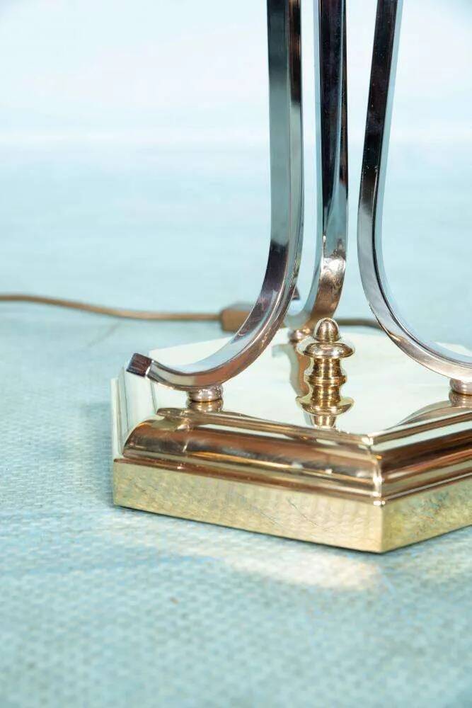 Vintage brass table lamp in Hollywood Regency style from the 50s/60s.