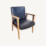 Vintage 60s faux leather armchair