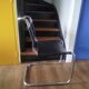 Cantilever chair / armchair Thonet in black leather and chrome metal – from
