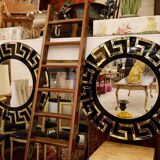 Pair of decorative round mirrors Ø 100cm