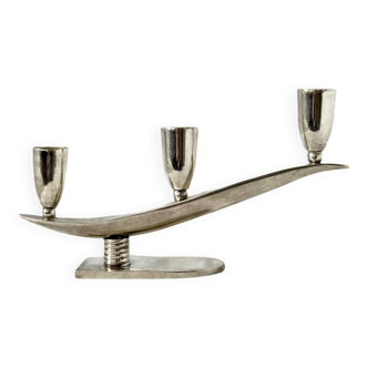 Art Deco solid silver candle holder