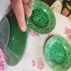 5 plates vine and basketry in slurry by Gien