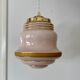 Suspension vintage globe in pink opaline with gold details