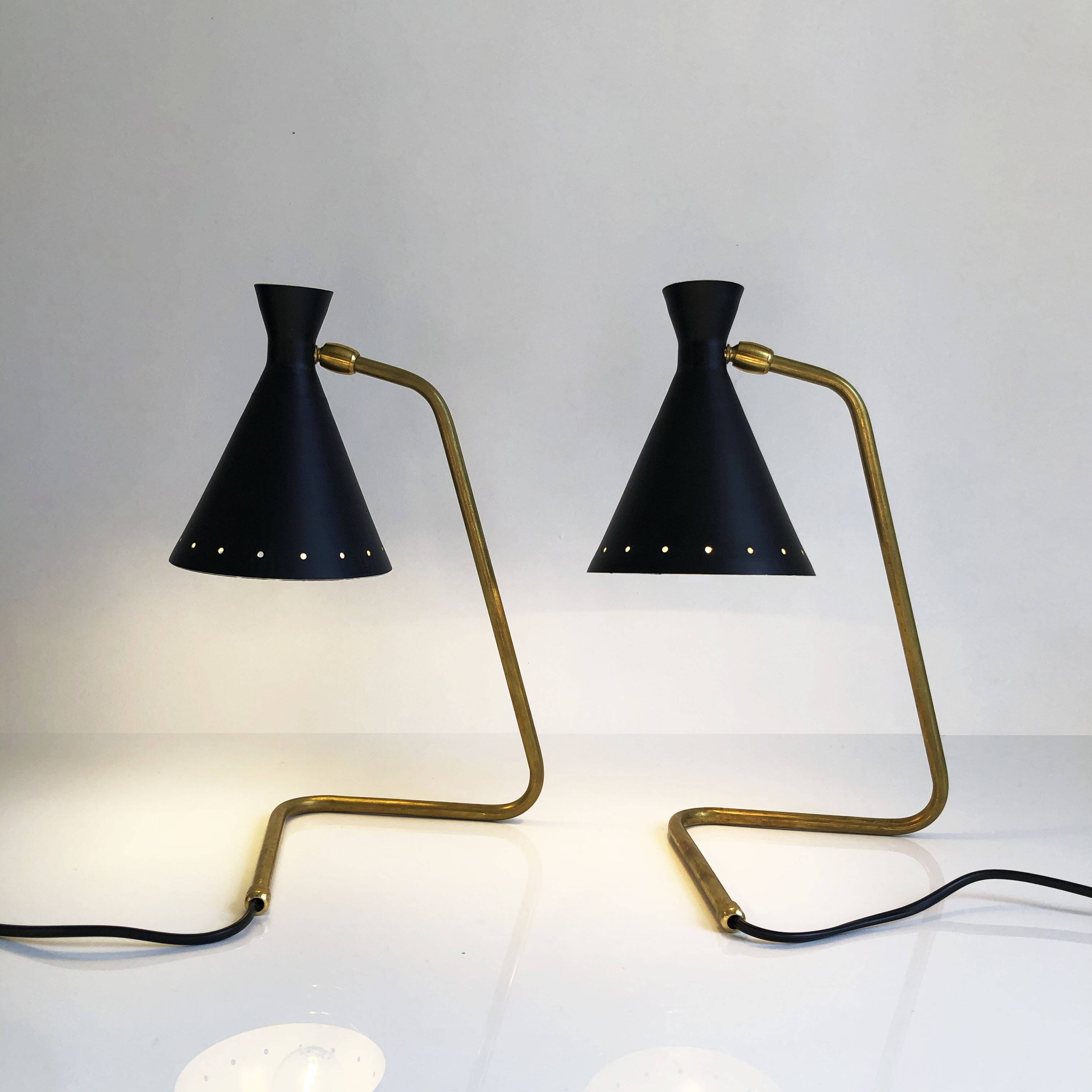Pair of Italian “cocotte” lamps. 50s design