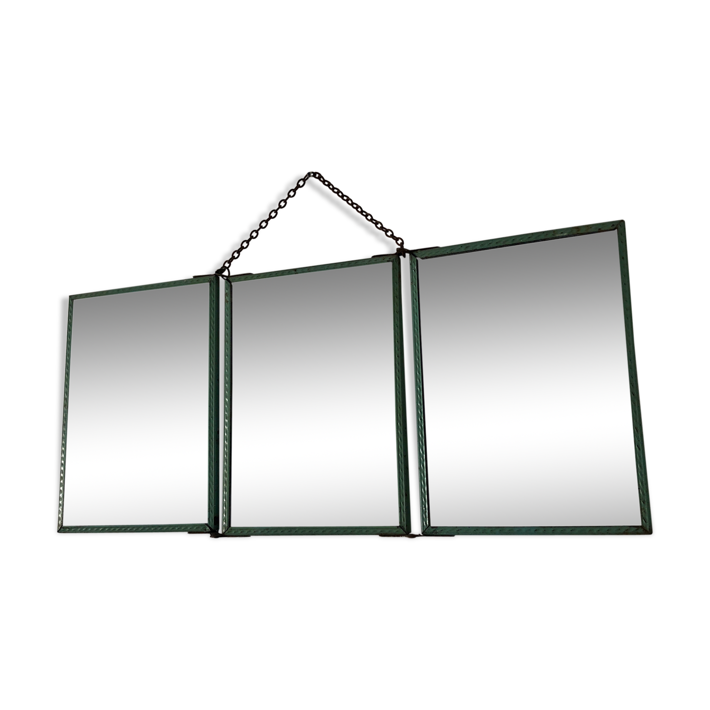Miroir triptyque barbier 18x41 vintage 1940