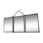 Miroir triptyque barbier 18x41 vintage 1940