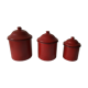 Vintage red metal pots kitchen storage
