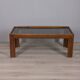 Vintage 1970s coffee table in wood and smoked glass, Italian design