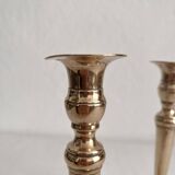 Bougeoirs chandeliers anciens balustre en laiton cuivre