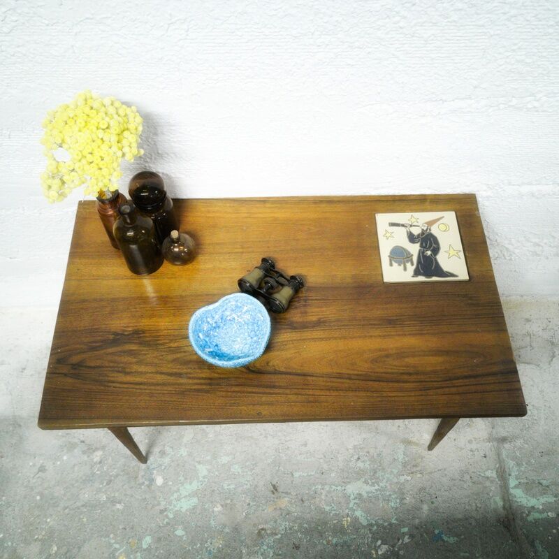Vintage coffee table double tray