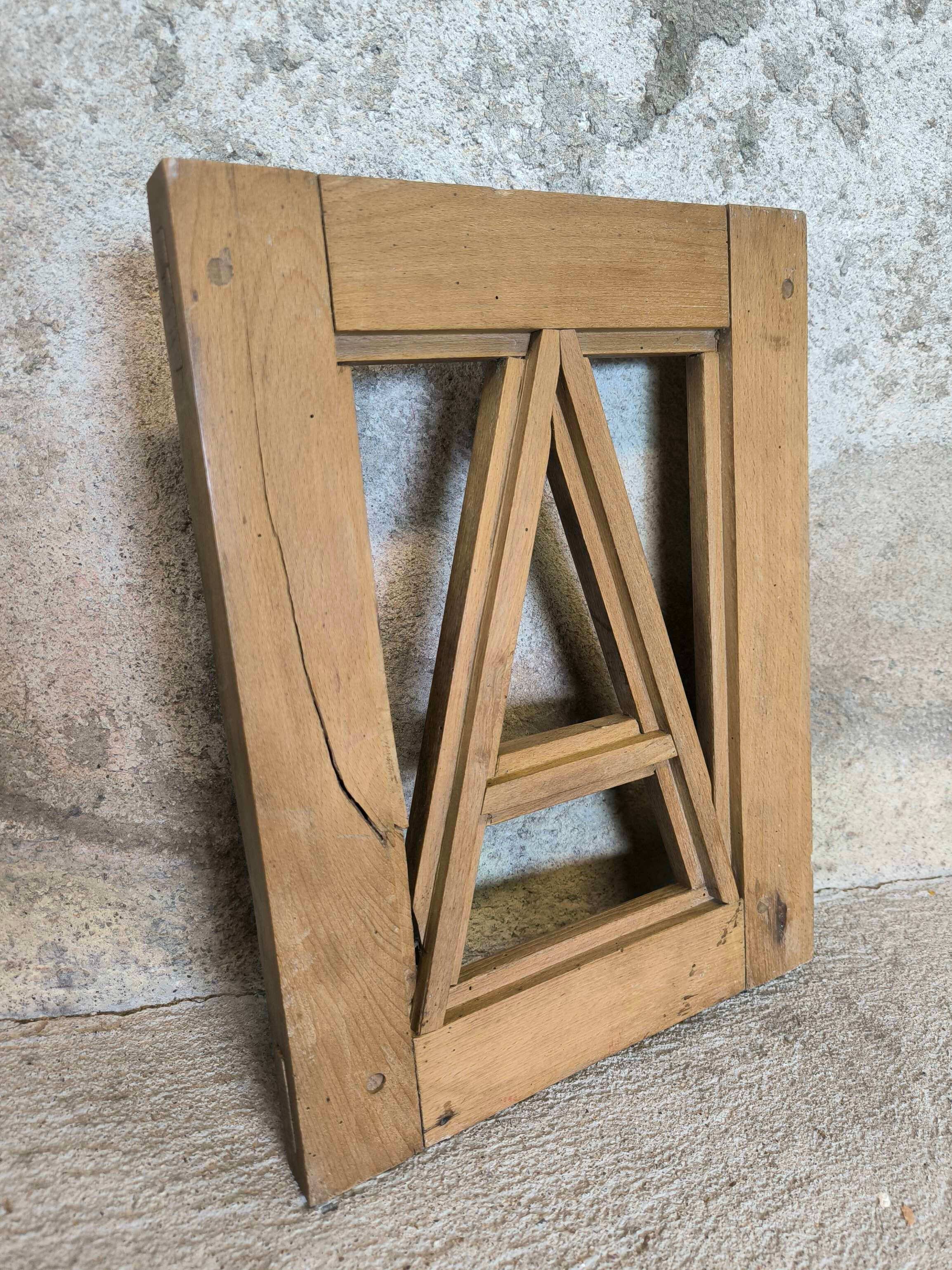 Vintage wooden frame letter A