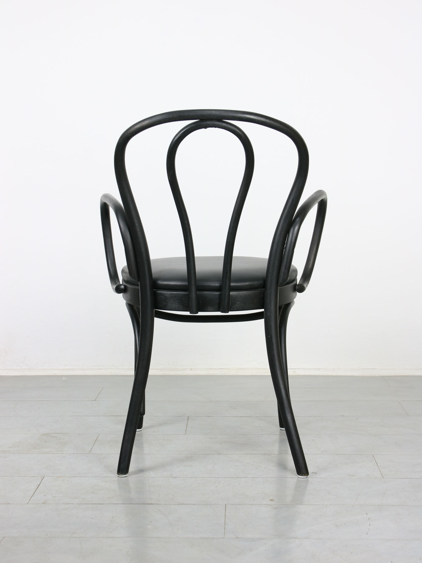 Black bentwood leather armchair