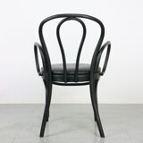 Black bentwood leather armchair