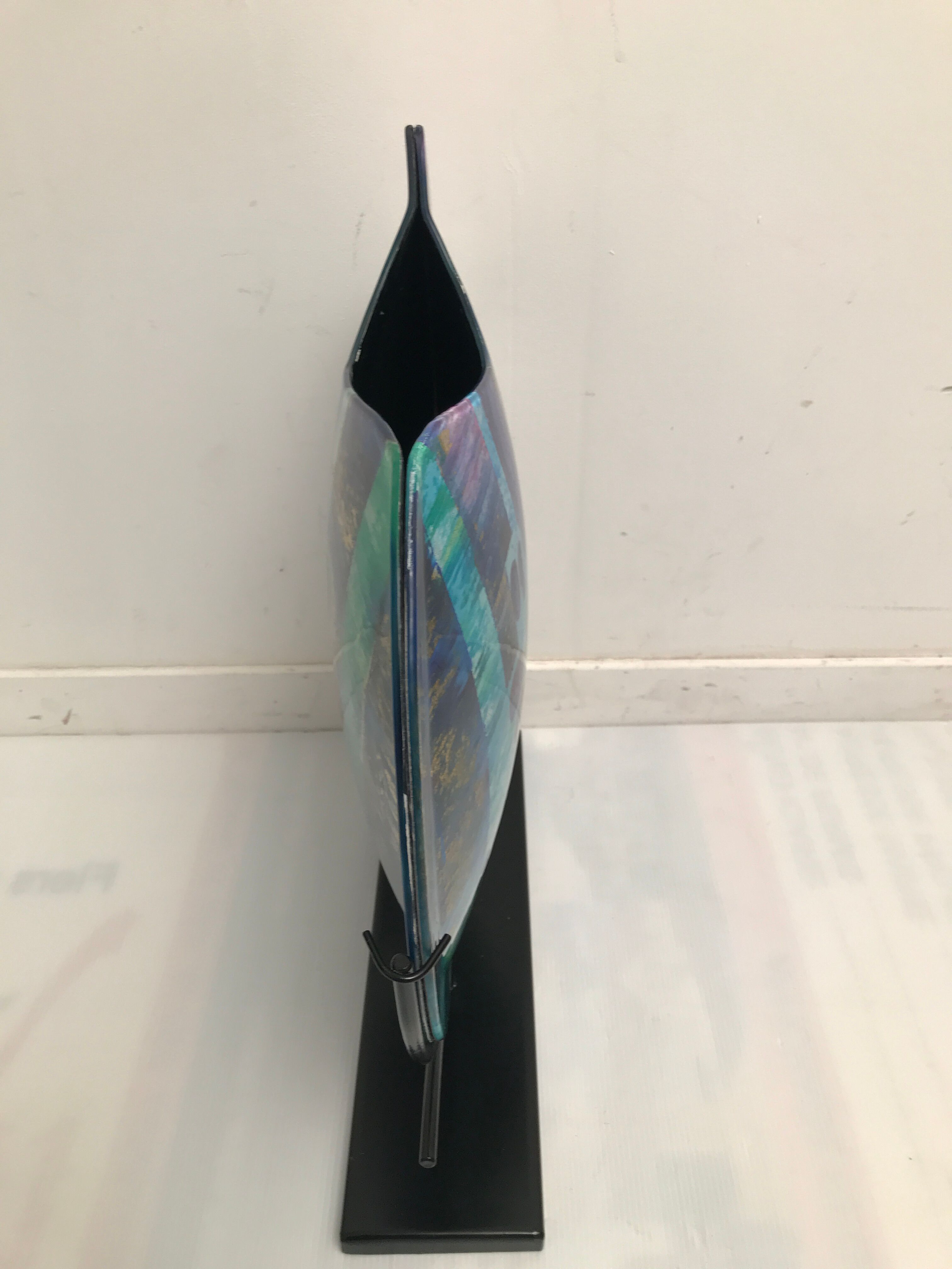 Vase décoratif en verre  soufflé