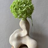 Vase grès blanc brut