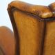 Beautiful and Comfortable Sheepskin Wingback Armchair with a Wonderful Patina