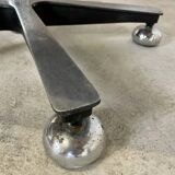 Pair of brown leather armchairs 1980