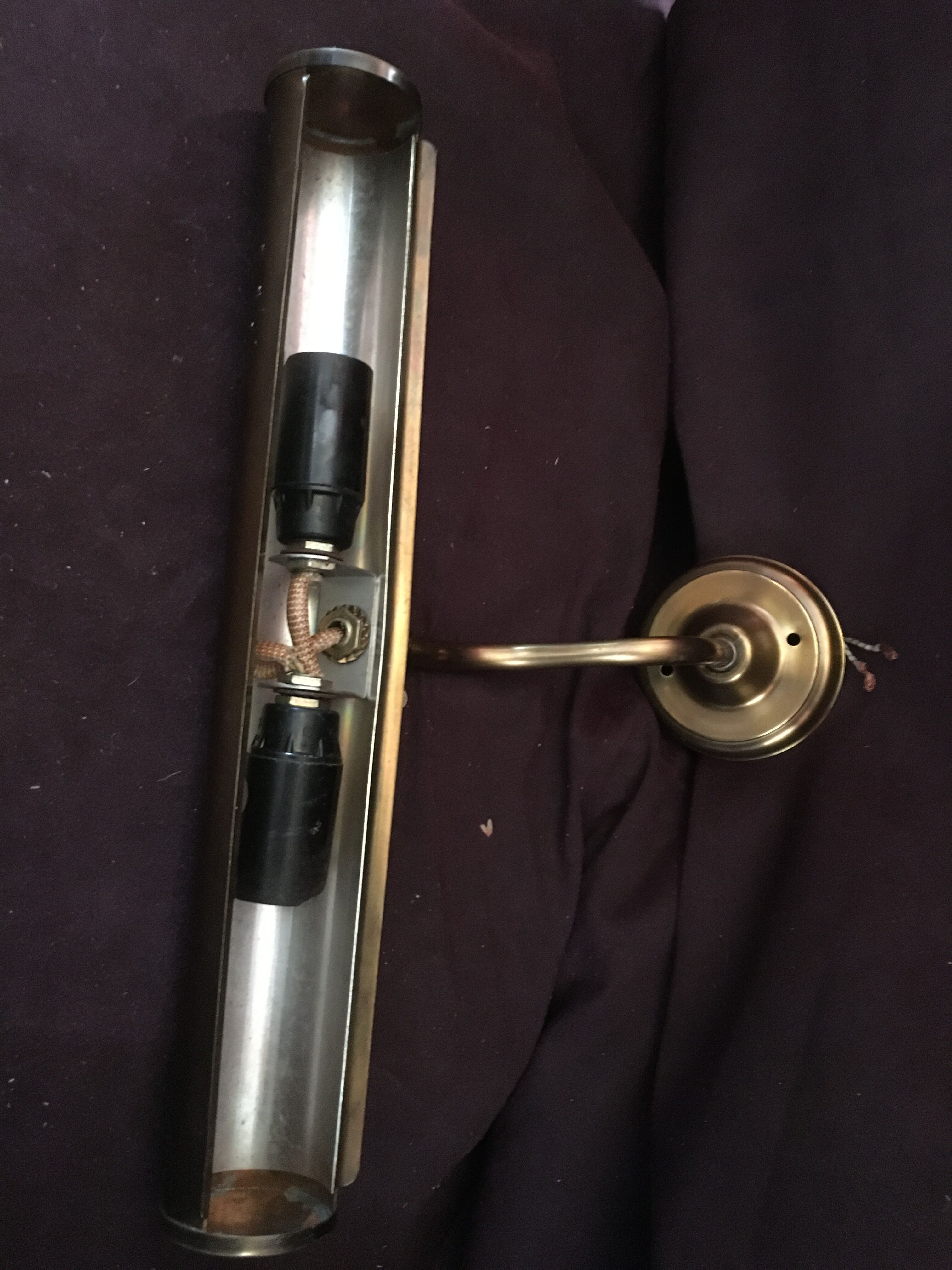 Articulated wall lamp, brass avocado/bookcase lamp