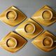 5 Verceram France faux wood ceramic bowls