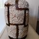 Large brutalist lamp base in glazed ceramic, Fat Lava decor 1970.