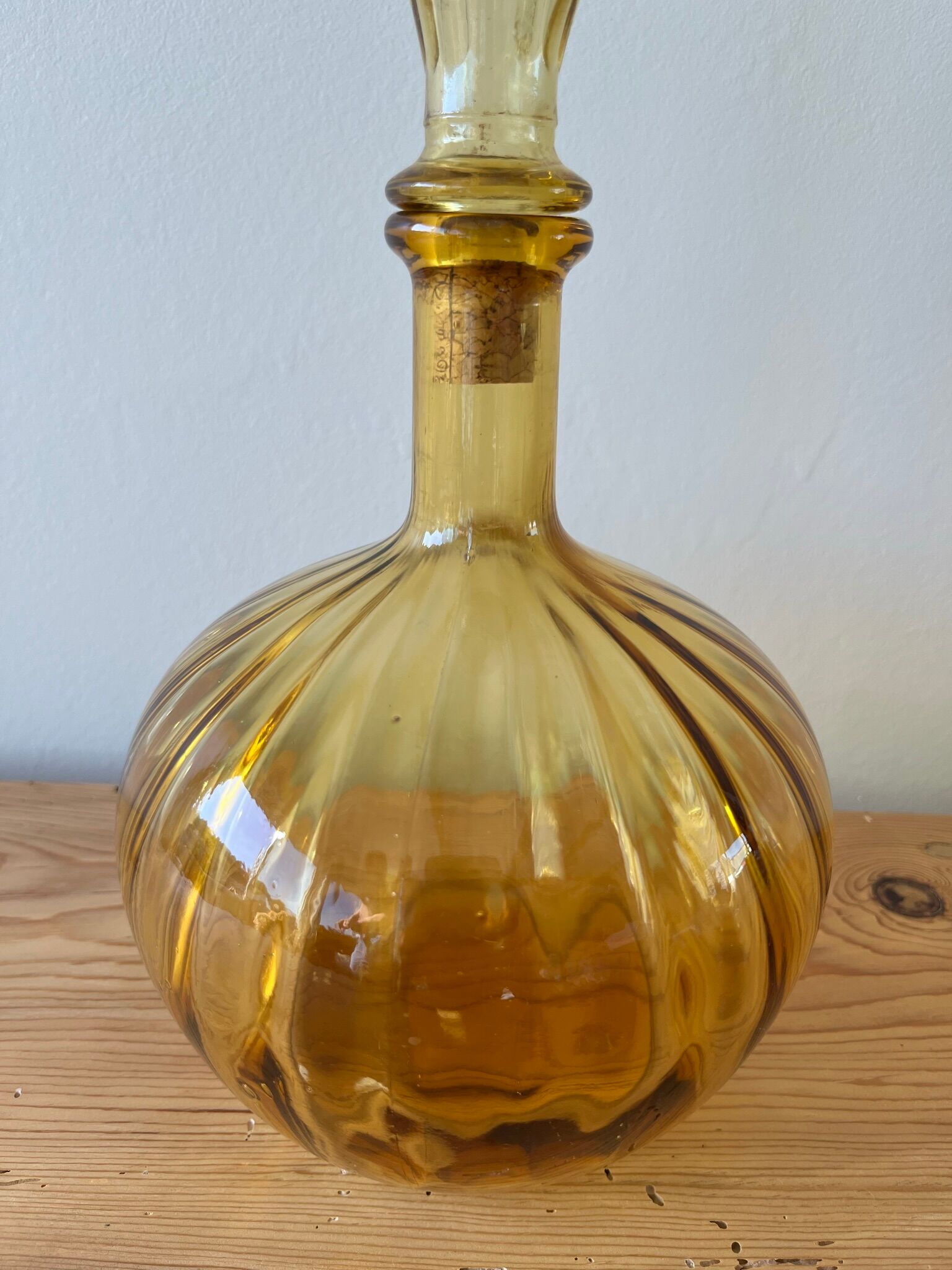 Amber yellow bottle from Empoli, Italy