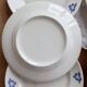 6 vintage white earthenware dessert plates - Blue cherry design