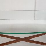 Scandinavian coffee table in teak & glass 1960 vintage