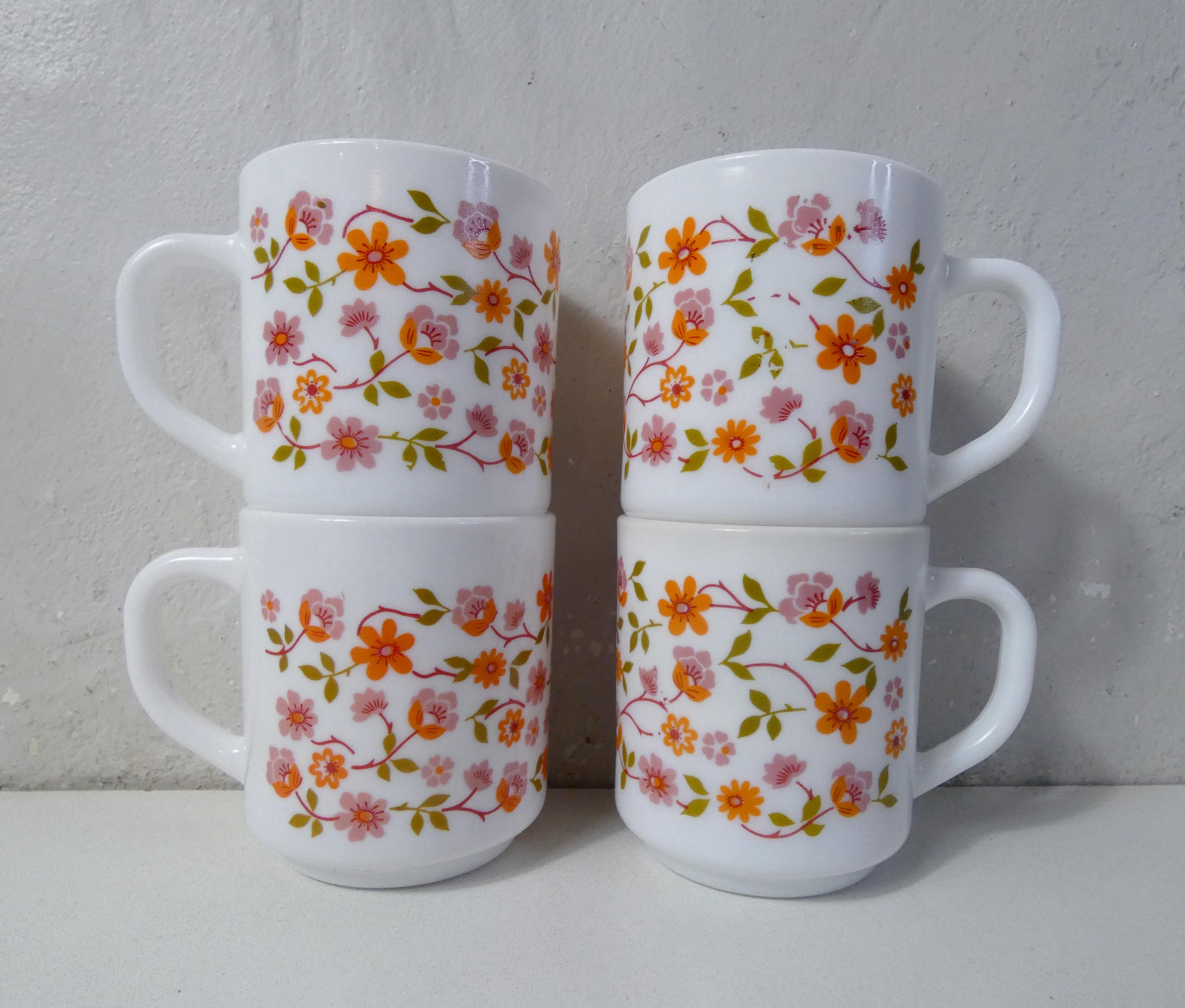4 mugs arcopal Scania vintage