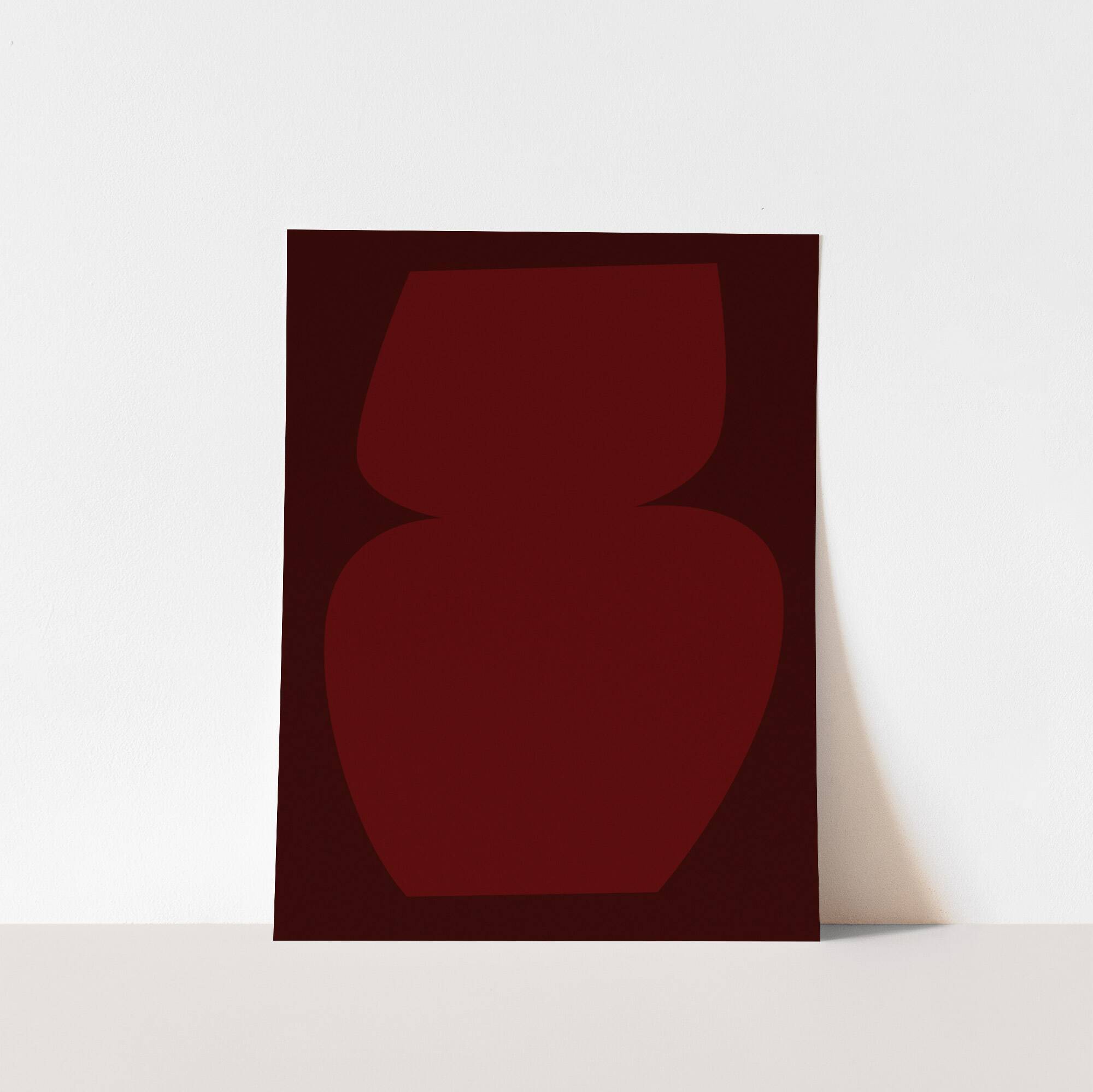 Abstract burgundy giclee print, 50x70