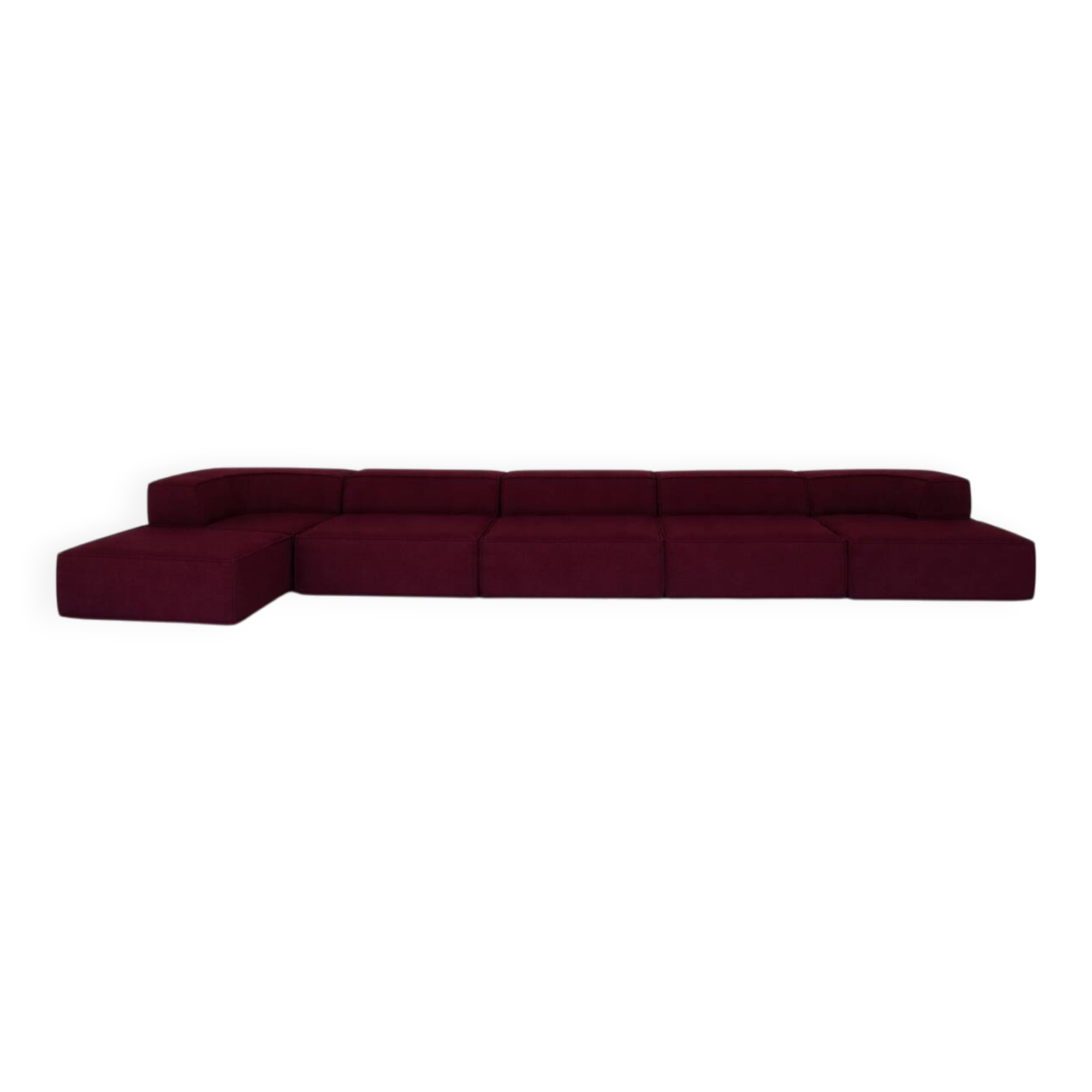 Canapé modulable COR 1970 bouclette bordeaux